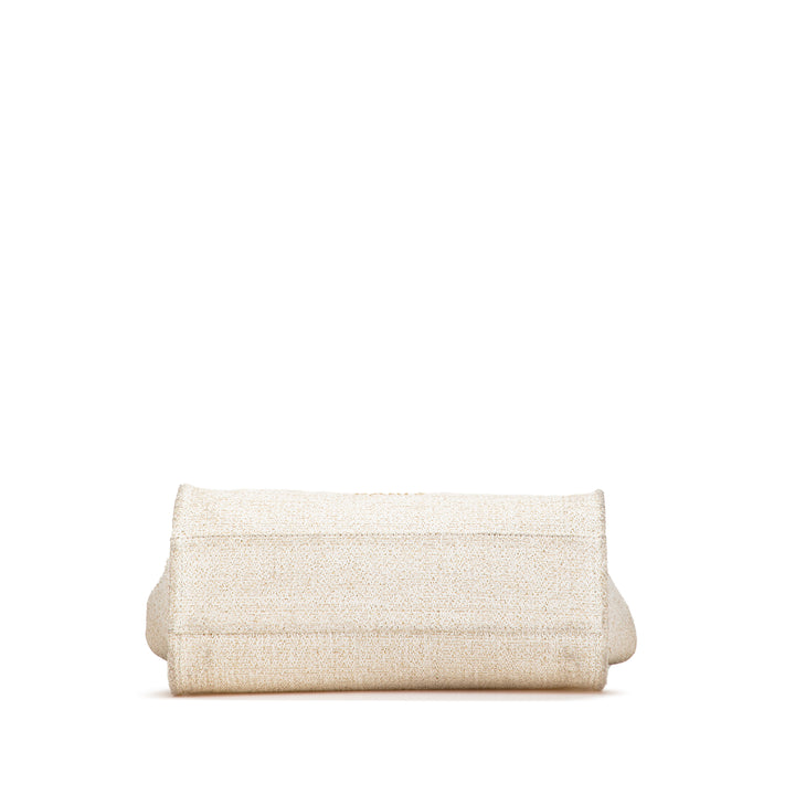 Small Lurex Boucle Deauville Tote White - Gaby Paris