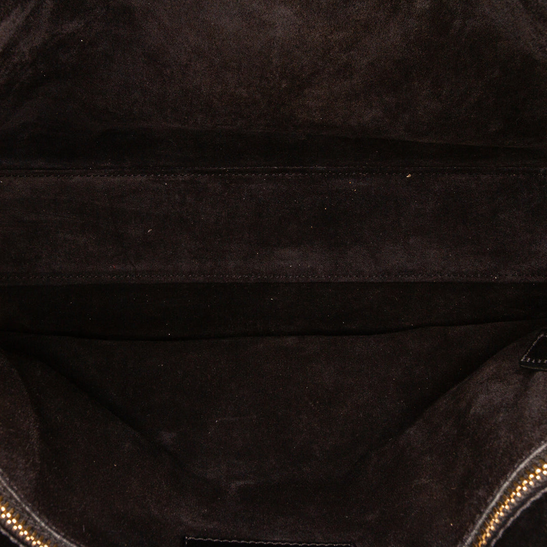 Small Bicolor Leather Sac de Jour Satchel White - Gaby Paris
