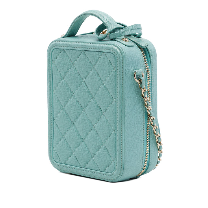CC Filigree Vertical Vanity Cuir caviar Bleu