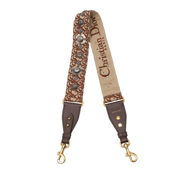 Studded Oblique Bag Strap Brown - Gaby Paris