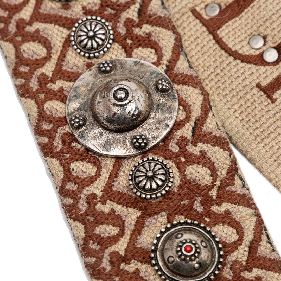 Studded Oblique Bag Strap Brown - Gaby Paris