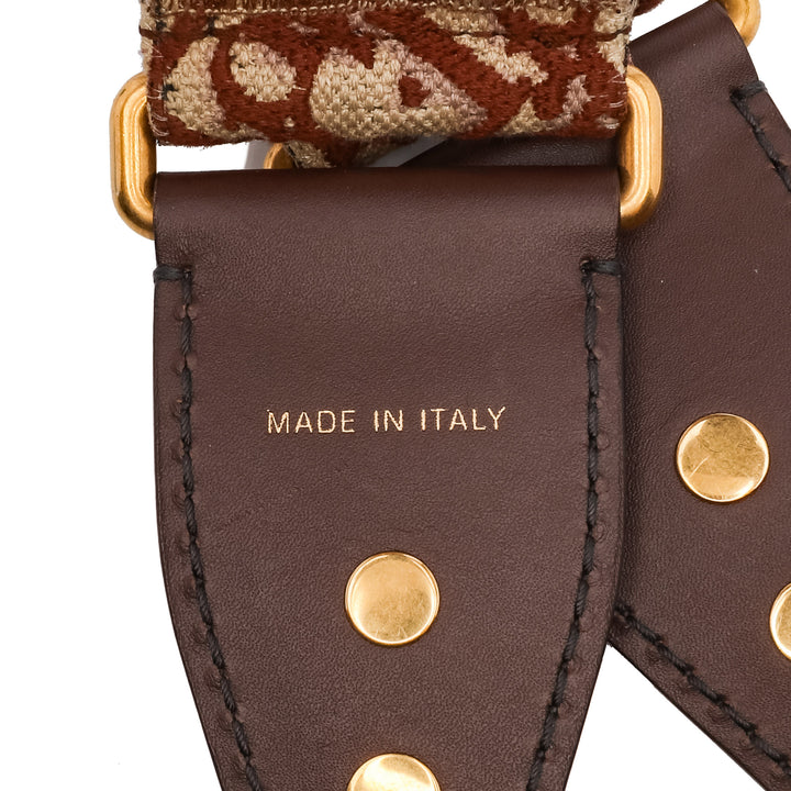 Studded Oblique Bag Strap Brown - Gaby Paris