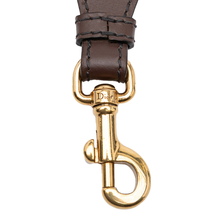 Studded Oblique Bag Strap Brown - Gaby Paris