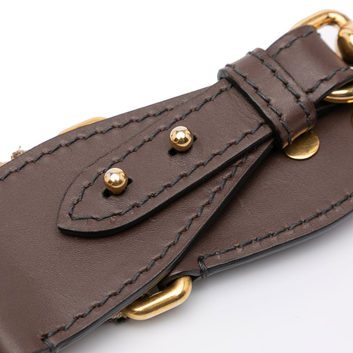 Studded Oblique Bag Strap Brown - Gaby Paris