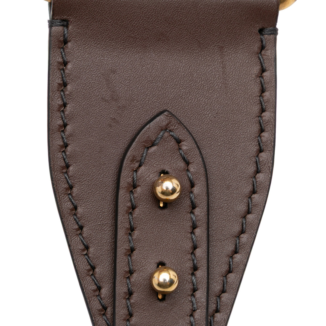 Studded Oblique Bag Strap Brown - Gaby Paris