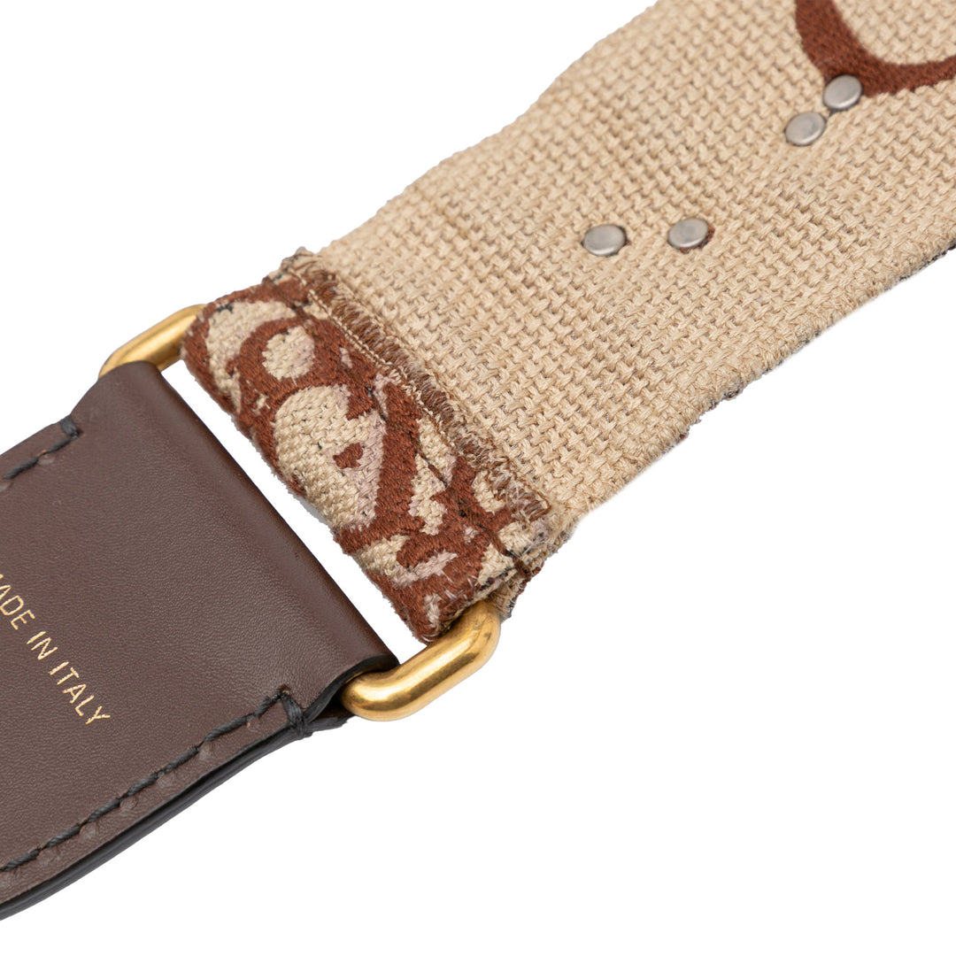 Studded Oblique Bag Strap Brown - Gaby Paris
