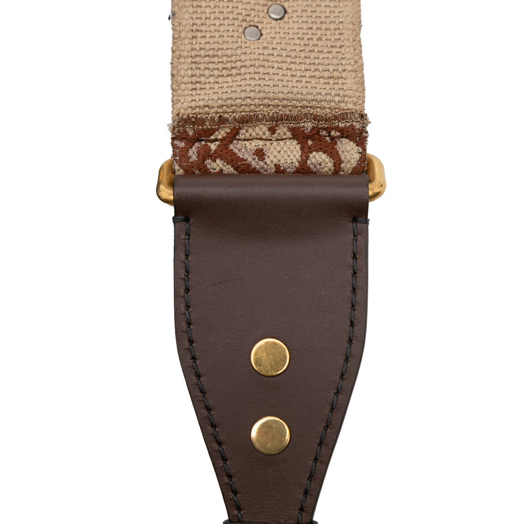Studded Oblique Bag Strap Brown - Gaby Paris
