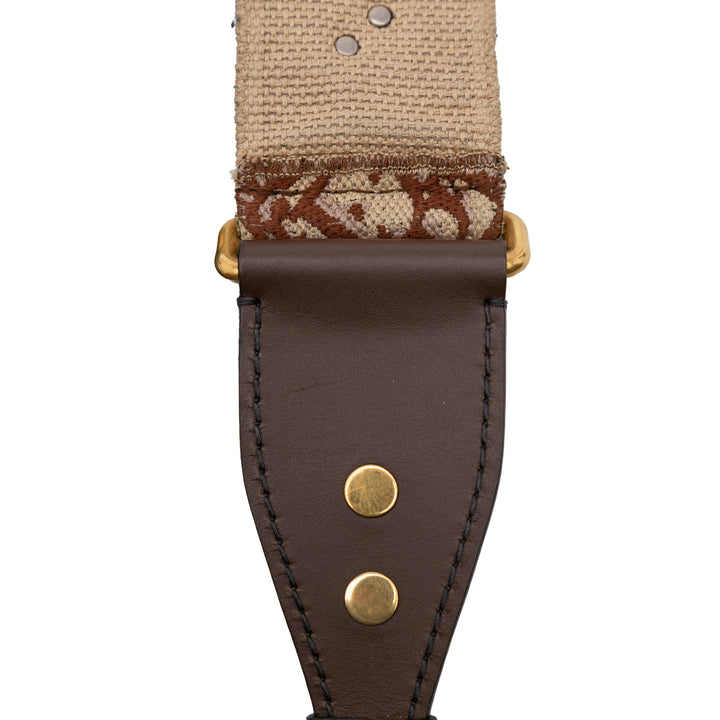 Studded Oblique Bag Strap Brown - Gaby Paris