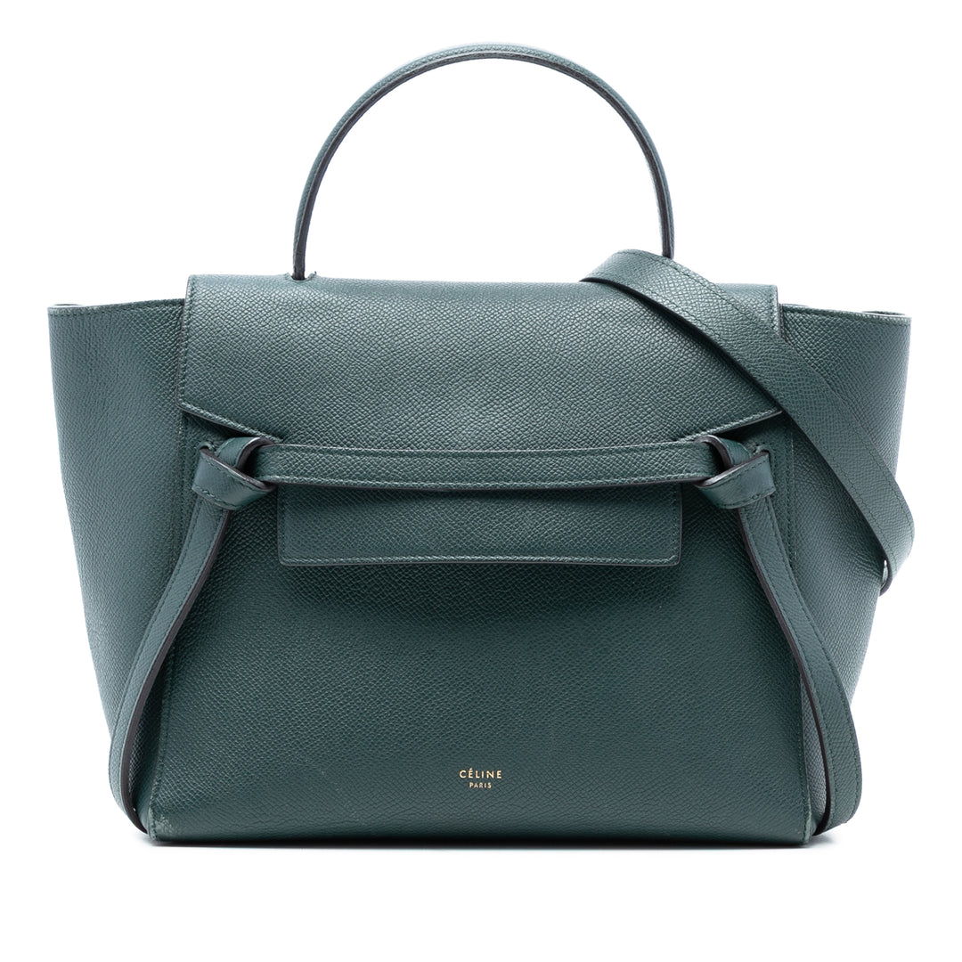 Celine grainé Sac ceinture Micro Cuir de veau grainé Vert – vue principale – GABY PARIS
