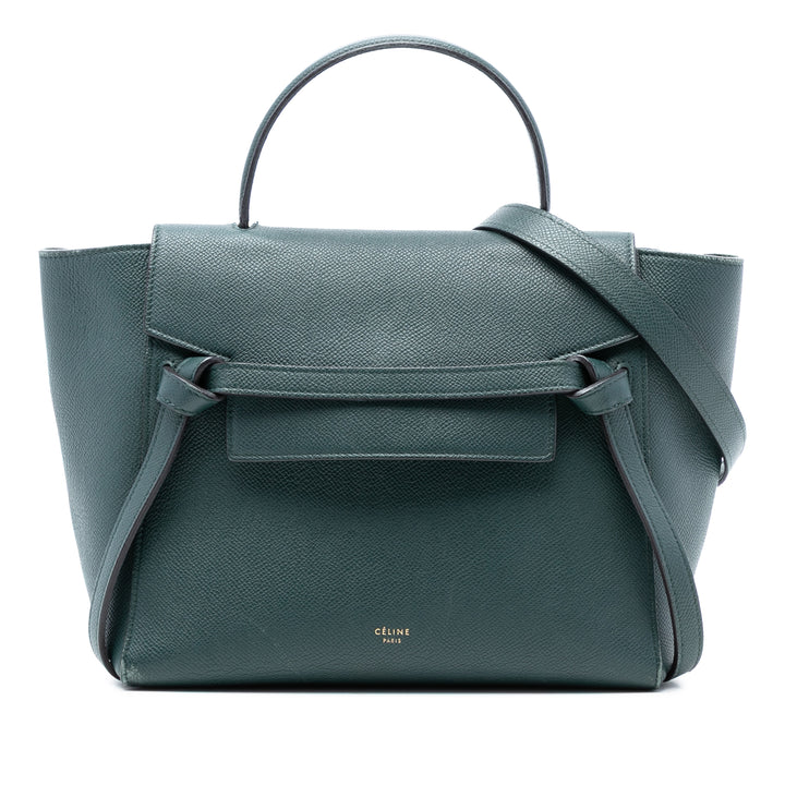 Celine grainé Sac ceinture Micro Cuir de veau grainé Vert – vue principale – GABY PARIS