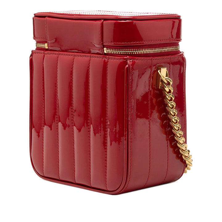 Saint Laurent Matelasse Cuir verni Monogram Vicky Vanity