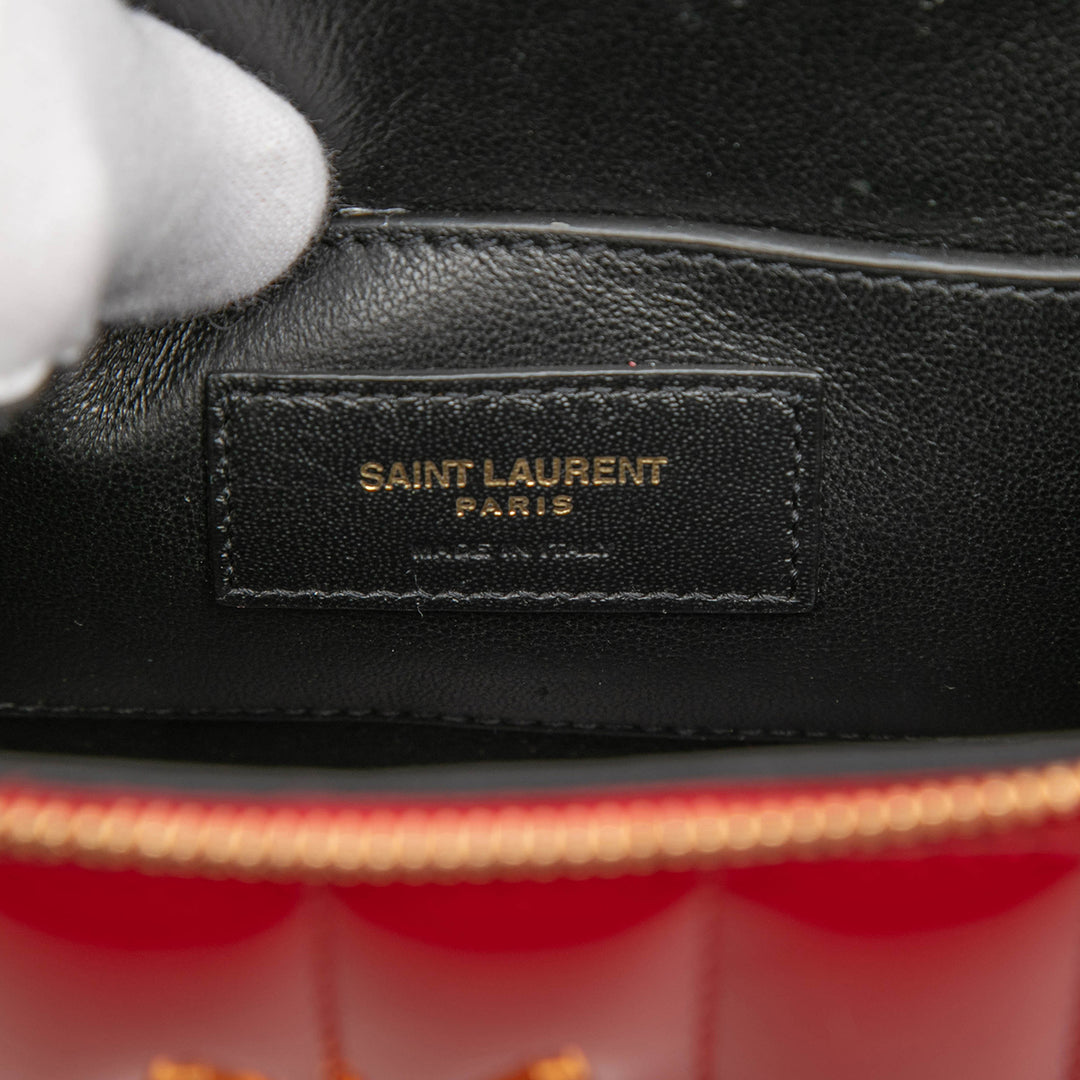 Saint Laurent Matelasse Cuir verni Monogram Vicky Vanity