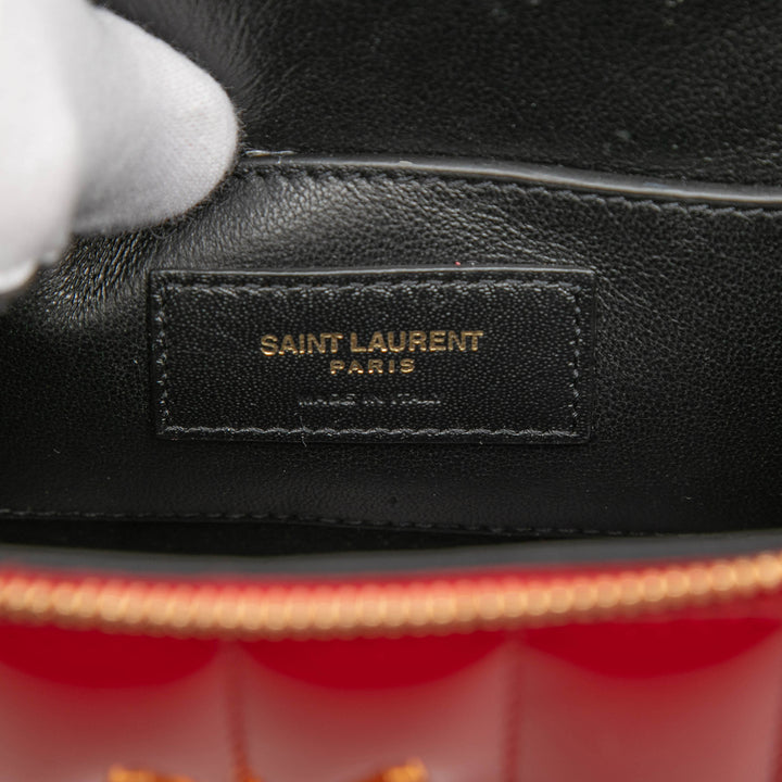 Saint Laurent Matelasse Cuir verni Monogram Vicky Vanity