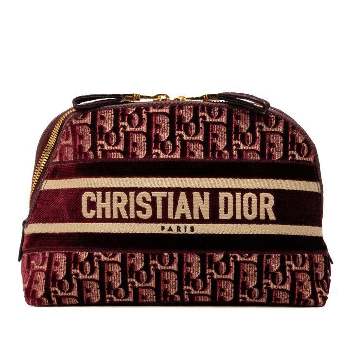 Dior Oblique brodé Velours Cosmetic Pochette
