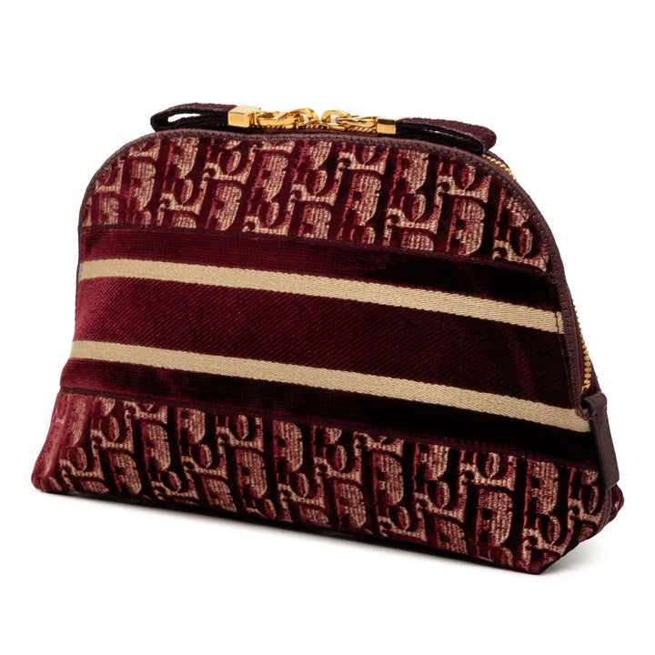 Dior Oblique brodé Velours Cosmetic Pochette