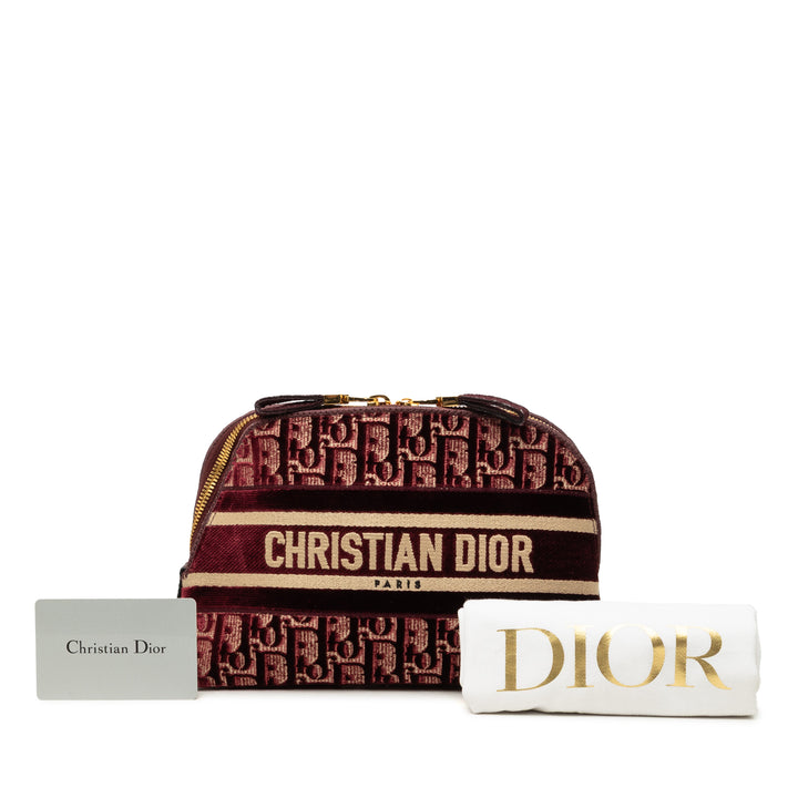 Dior Oblique brodé Velours Cosmetic Pochette