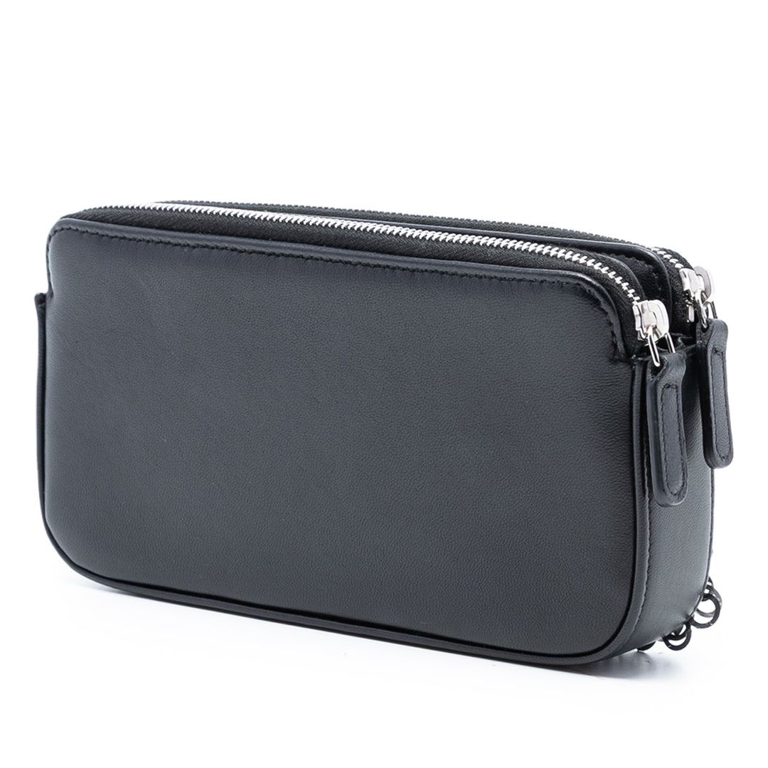 Chanel CC Cuir de veau et Sequins Double Zip Wallet on Chain