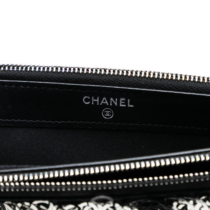 Chanel CC Cuir de veau et Sequins Double Zip Wallet on Chain