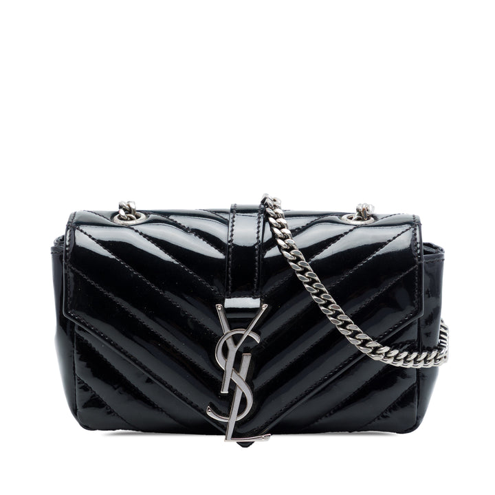 Saint Laurent Baby Chevron Cuir verni Classic Monogram Sac à chaîne