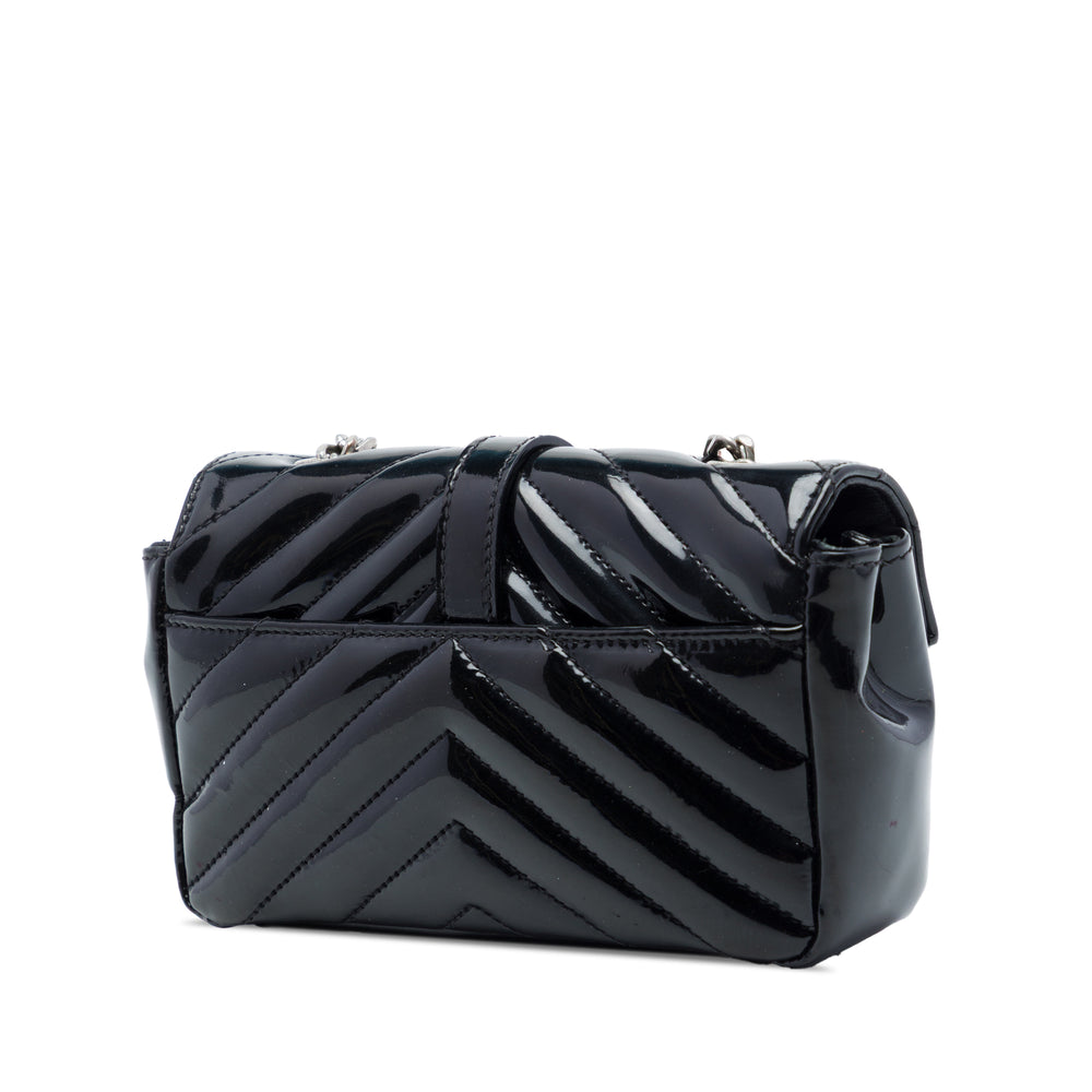 Saint Laurent Chevron Classic Sac à chaîne Baby Monogram Noir – vue 2 – GABY PARIS