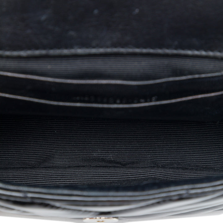 Saint Laurent Baby Chevron Cuir verni Classic Monogram Sac à chaîne