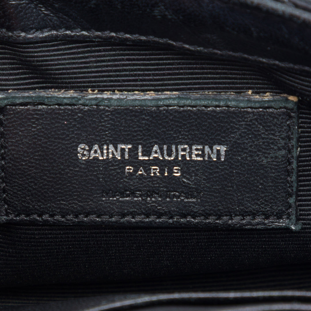 Saint Laurent Baby Chevron Cuir verni Classic Monogram Sac à chaîne