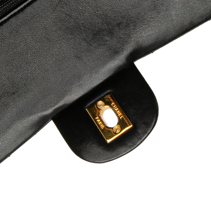 Chanel Medium Classic Cuir d’agneau Double rabat Noir – GABY PARIS Authentique