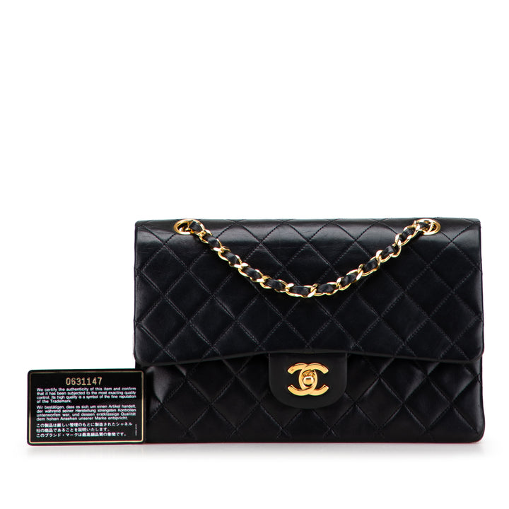 Chanel Medium Classic Cuir d’agneau Double rabat Noir – GABY PARIS Authentique