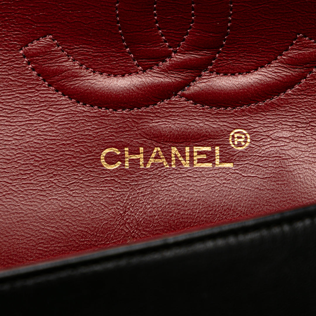 Chanel Medium Classic Cuir d’agneau Double rabat Noir – GABY PARIS Authentique