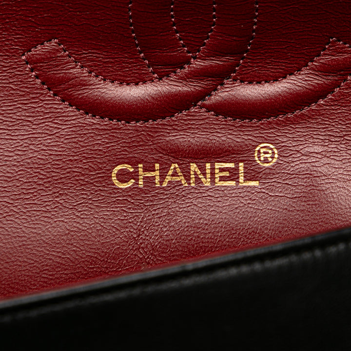 Chanel Medium Classic Cuir d’agneau Double rabat Noir – GABY PARIS Authentique