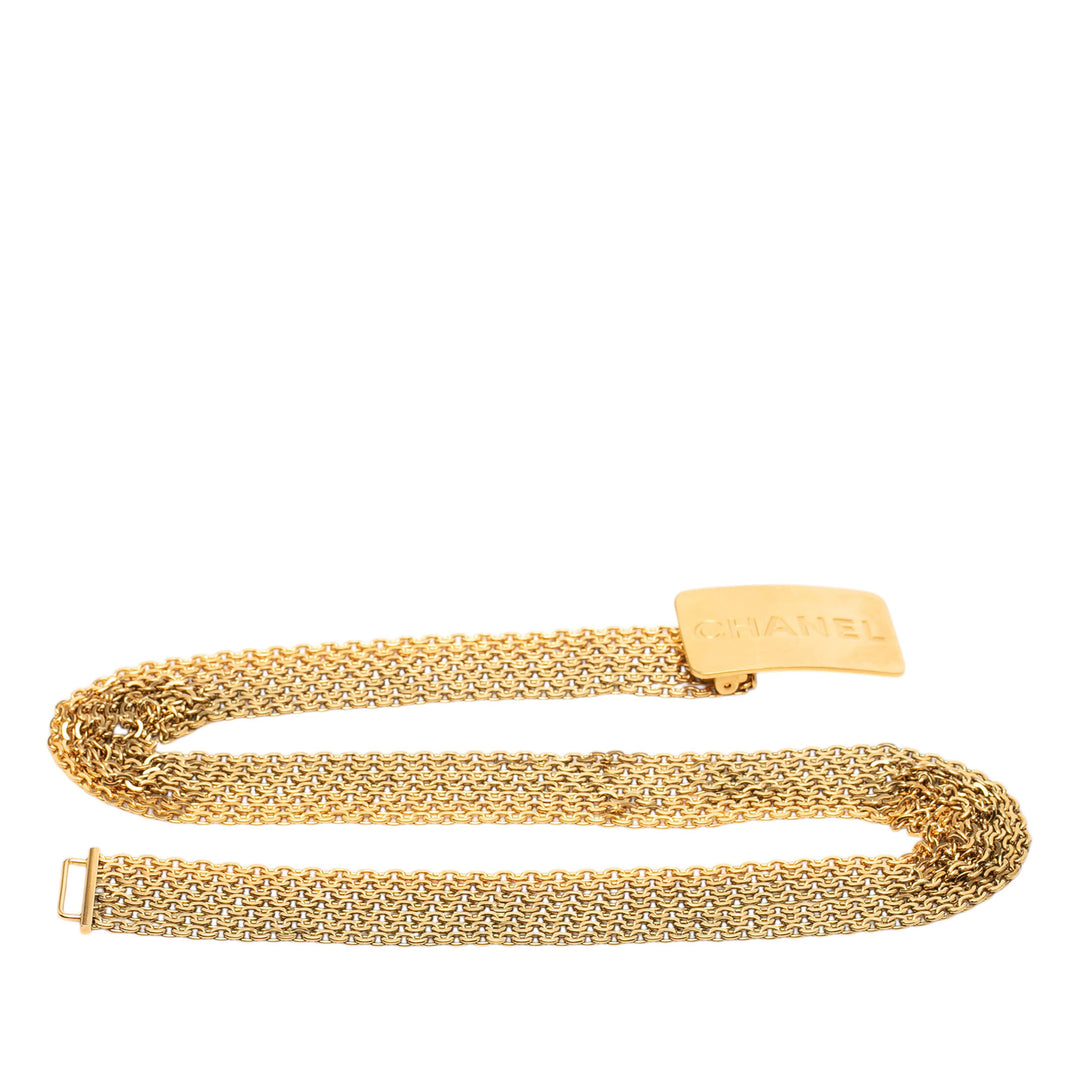 Chanel plaqué Multi Chain Logo Belt