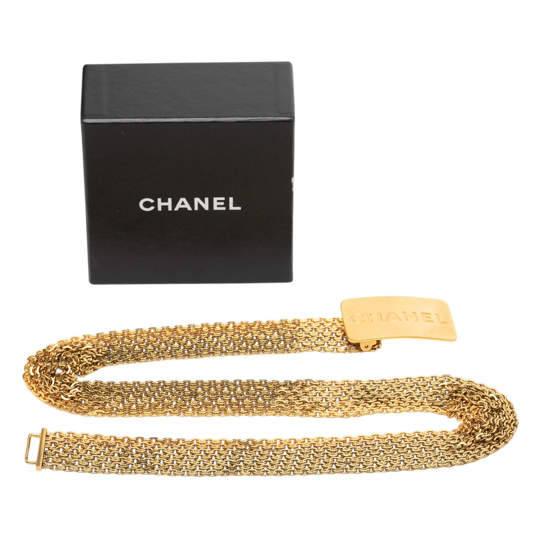 Chanel plaqué Multi Chain Logo Belt