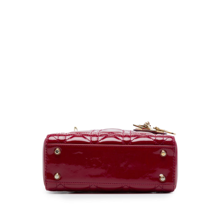 Dior Lady Dior Cannage Mini Rouge – vue 3 – GABY PARIS