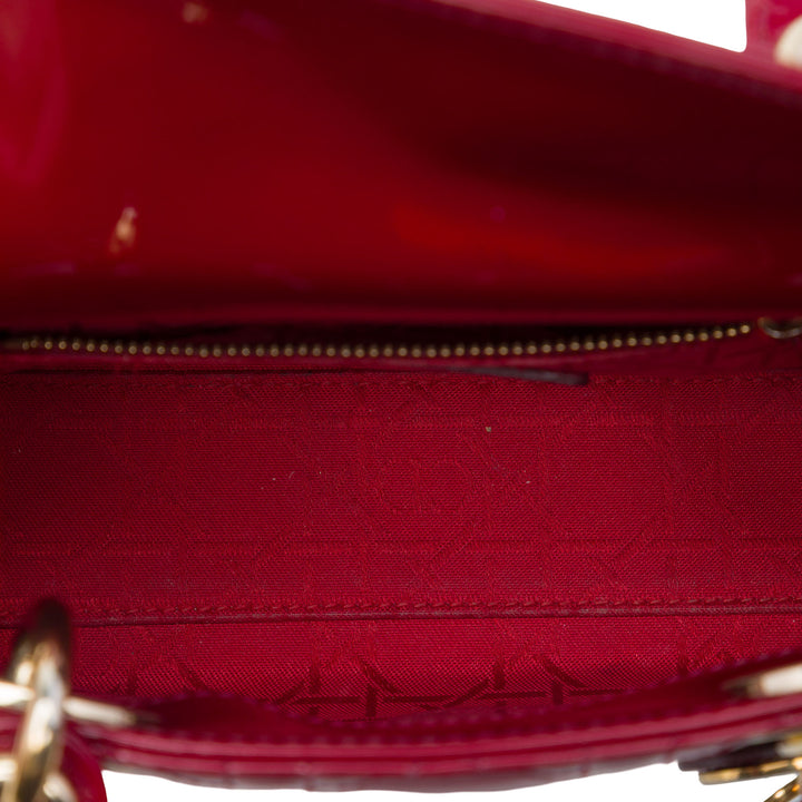 Dior Lady Dior Cannage Mini Rouge – vue 4 – GABY PARIS