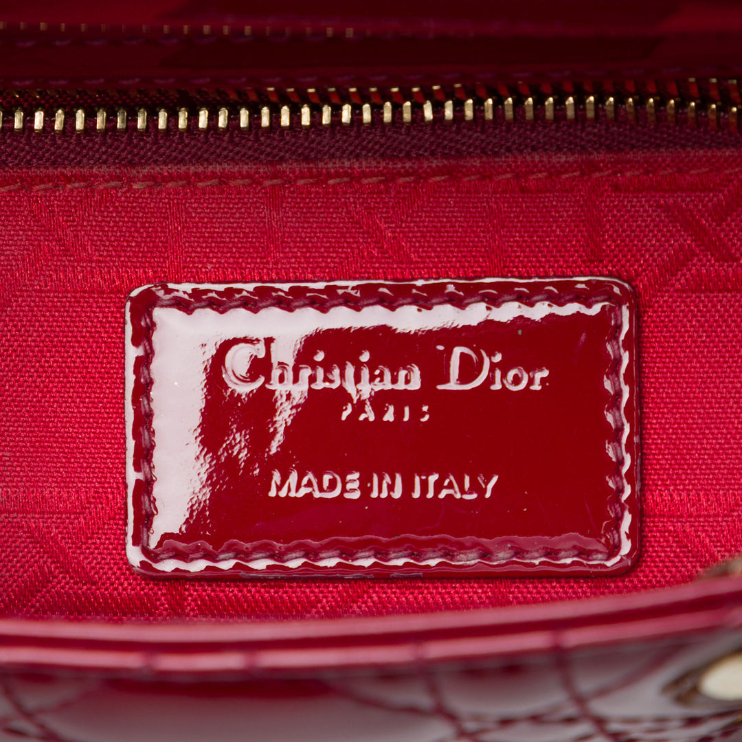 Dior Lady Dior Cannage Mini Rouge – vue 5 – GABY PARIS