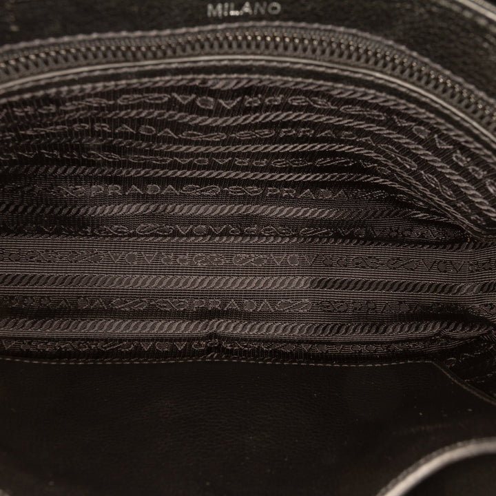 Prada Bicolor Glace Cuir de veau clouté Sac porté croisé