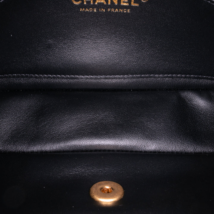 Small Tweed Pearl Cosmos Flap Black - Gaby Paris