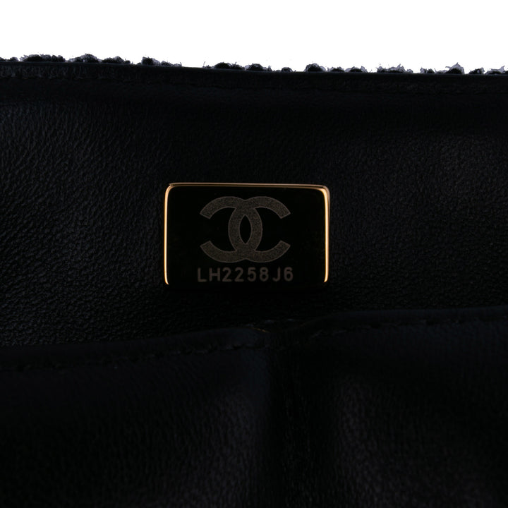 Small Tweed Pearl Cosmos Flap Black - Gaby Paris
