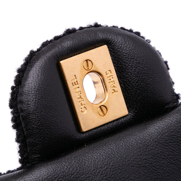 Small Tweed Pearl Cosmos Flap Black - Gaby Paris