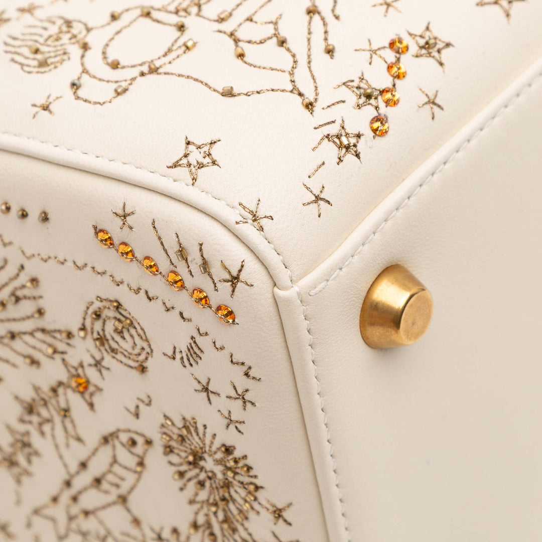 Dior Medium Cuir de veau Embroidered Astrology Lady Dior Marron