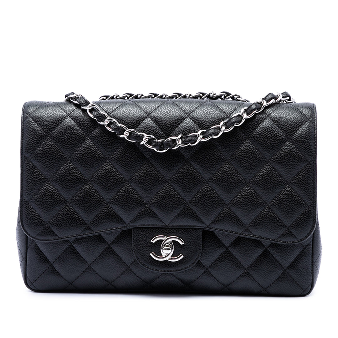 Chanel Classic Rabat simple Jumbo Cuir caviar
