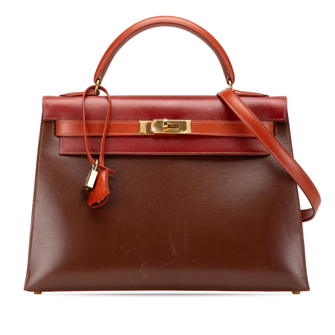Tricolor Box Calf Kelly Sellier 32 Brown - Gaby Paris