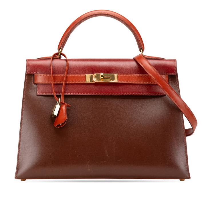 Tricolor Box Calf Kelly Sellier 32 Brown - Gaby Paris