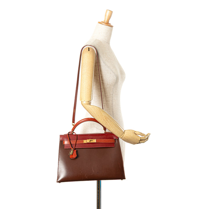 Tricolor Box Calf Kelly Sellier 32 Brown - Gaby Paris