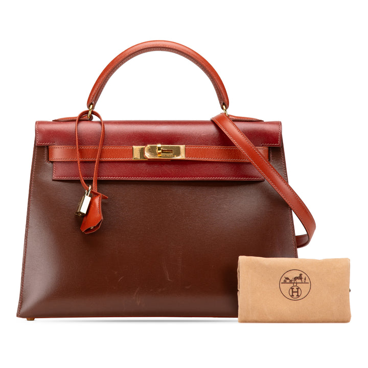 Tricolor Box Calf Kelly Sellier 32 Brown - Gaby Paris
