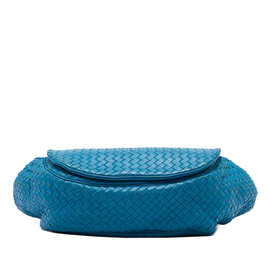 Bottega Veneta Sac bandoulière Intrecciato à rabat nappa Bleu – vue 3 – GABY PARIS