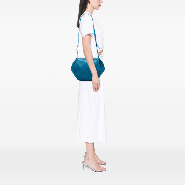 Bottega Veneta Sac bandoulière Intrecciato à rabat nappa Bleu – vue 5 – GABY PARIS
