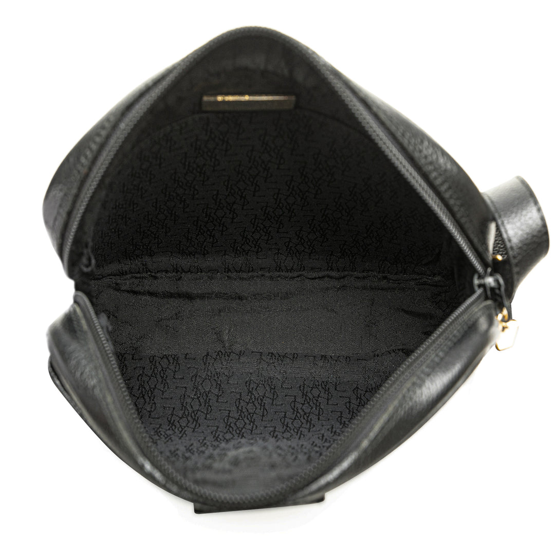 Leather Shoulder Bag Black - Gaby Paris