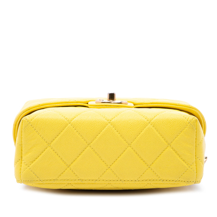 Chanel Matelassé Caviar Handy Boîte Vanity avec chaîne