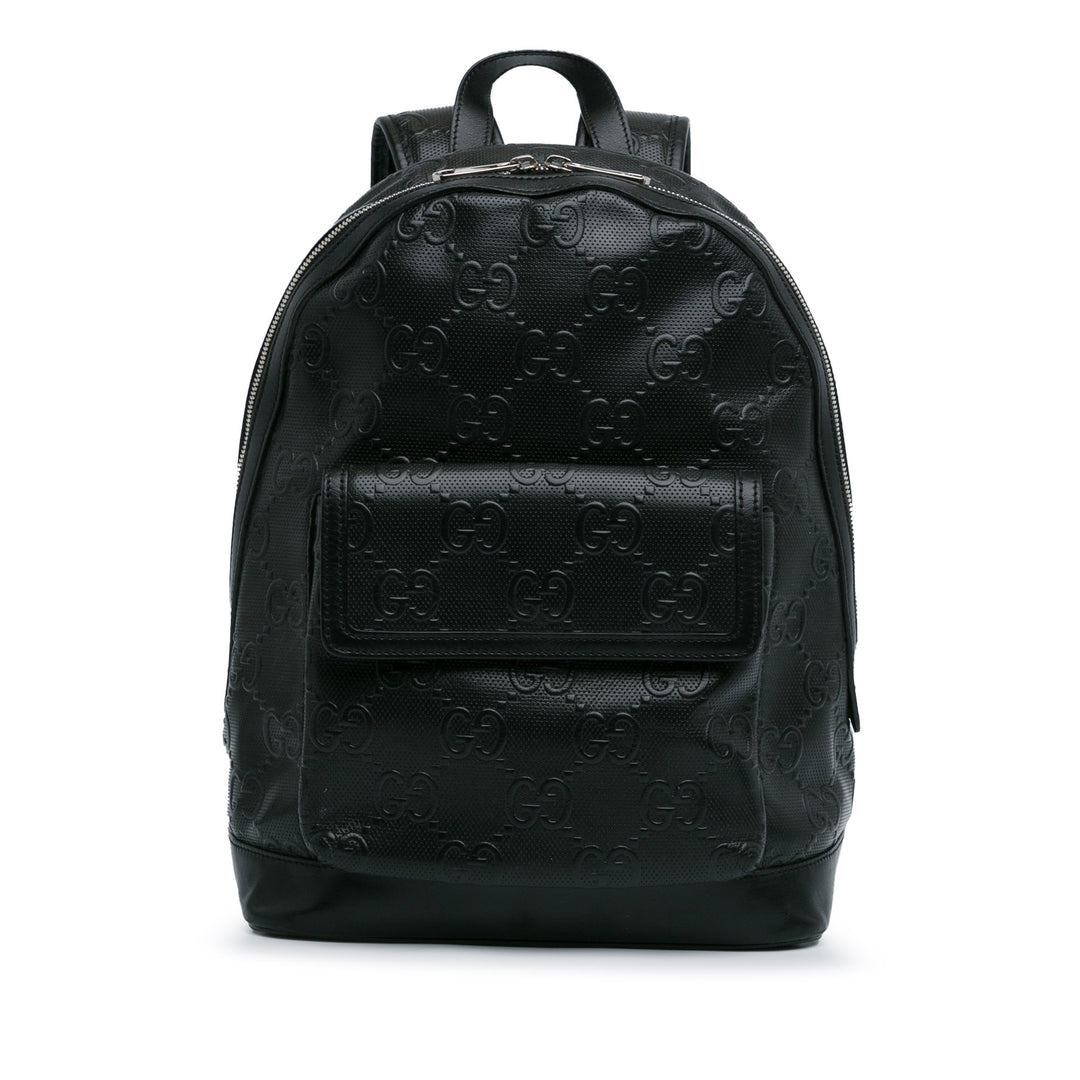 GG Embossed Backpack Black - Gaby Paris